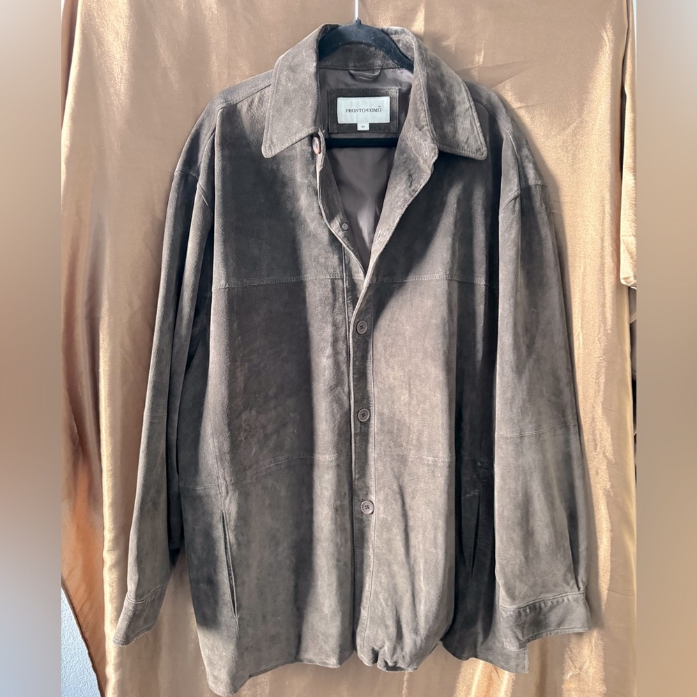Pronto Uomo Dark Brown Suede Shirt Jacket